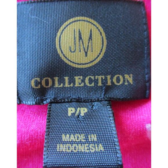 JM Collection Women's Petite Pink Floral Peek A Boo Shoulder  T-shirt Size SP - Picture 8 of 10